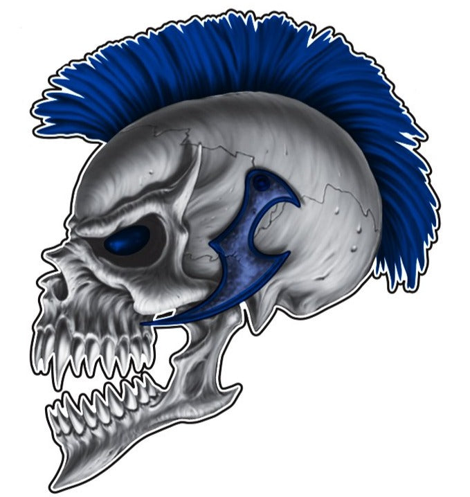 Mohawk Skull Blue