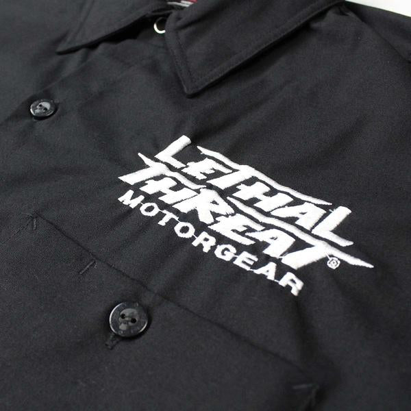 Winged Piston BLACK Embroidered Work Shirt / Shop Shirt