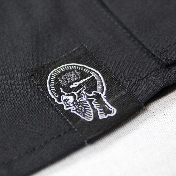 Grey USA Skull Embroidered Work Shirt / Shop Shirt