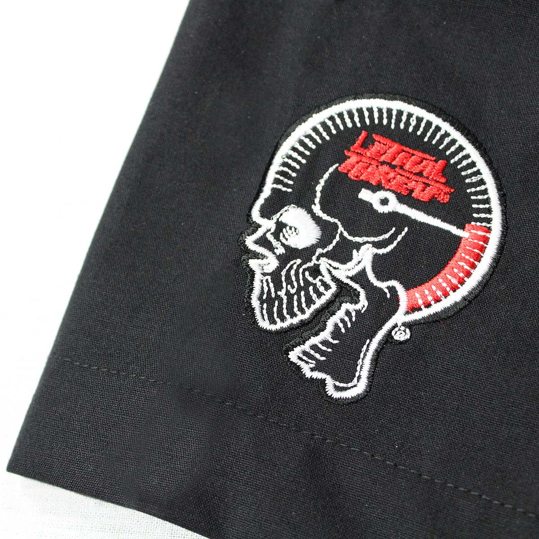 Chopper Skull Rider Biker Embroidered Work Shirt / Shop Shirt