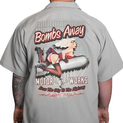 Bombs Away Pinup Printed Work Shirt / Shop Shirt