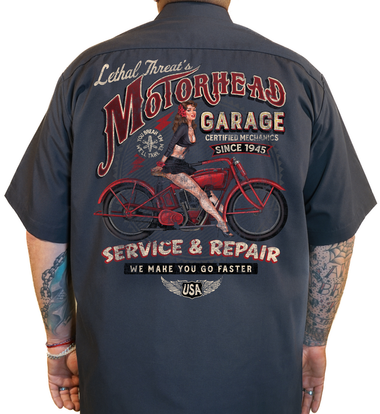 Motorhead Garage Printed Work Shirt / Shop Shirt