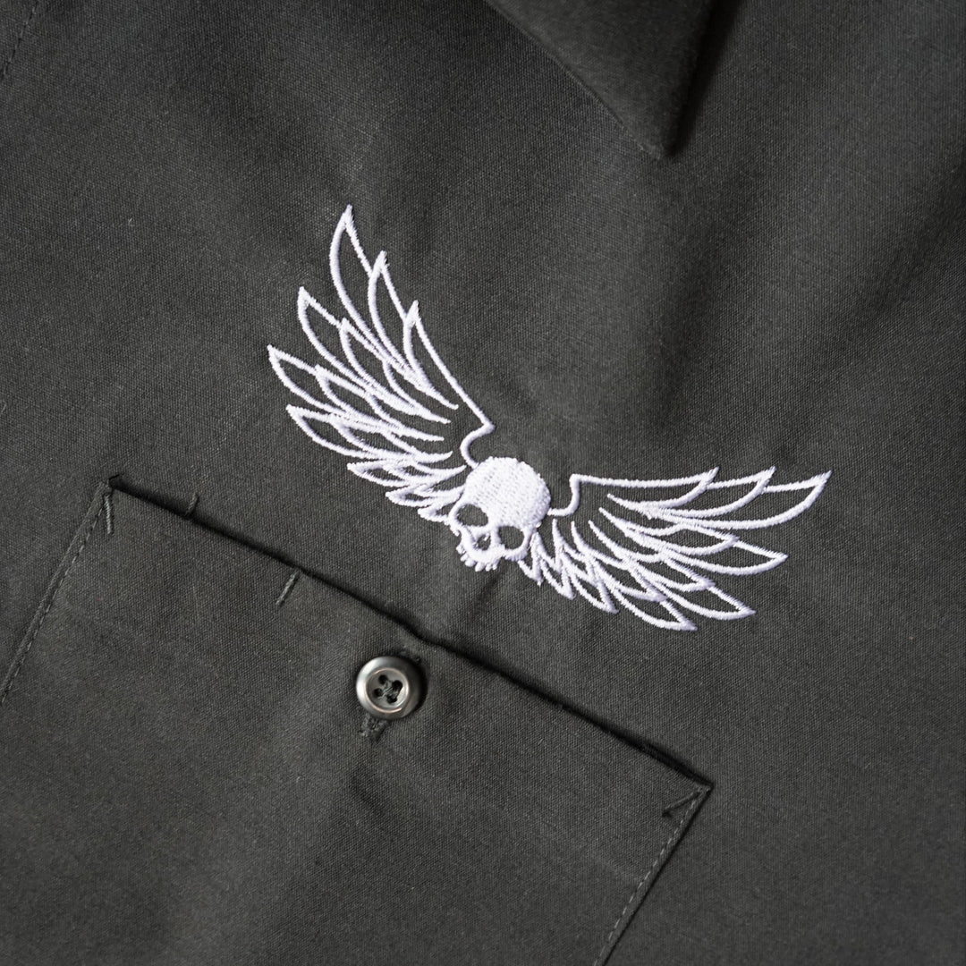Till the Last Ride Reaper Printed Work Shirt / Shop Shirt