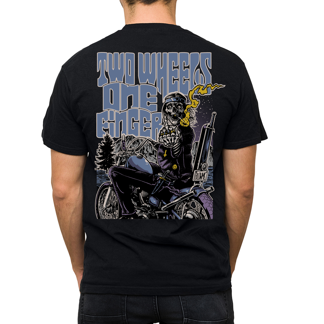 Two Wheels Black Men's Tee Shirt