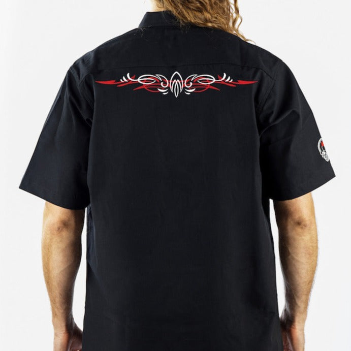 Shifter Kustom Kulture Monster Embroidered Work Shirt / Shop Shirt