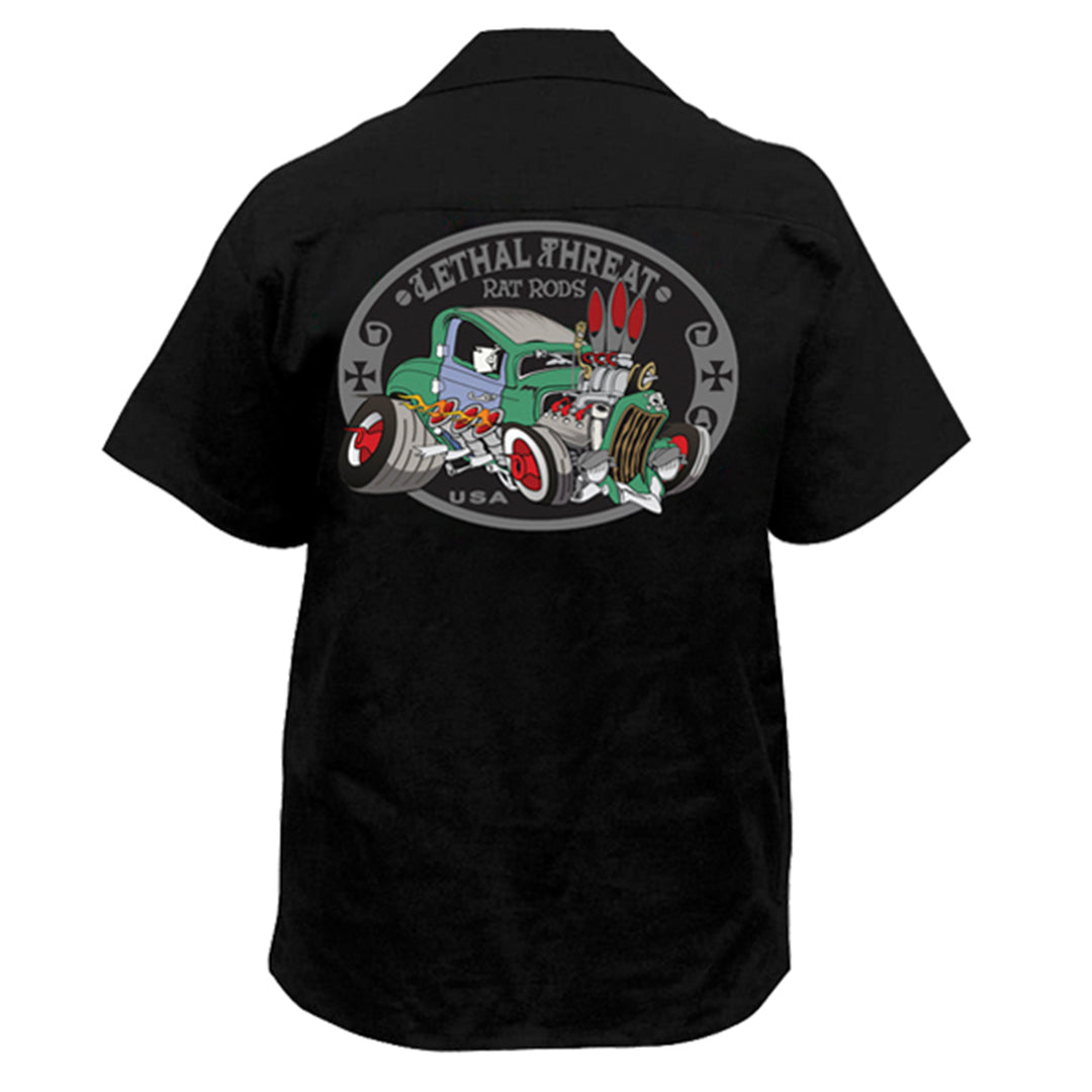 Kustom Kulture Rat Rod Embroidered Work Shirt / Shop Shirt