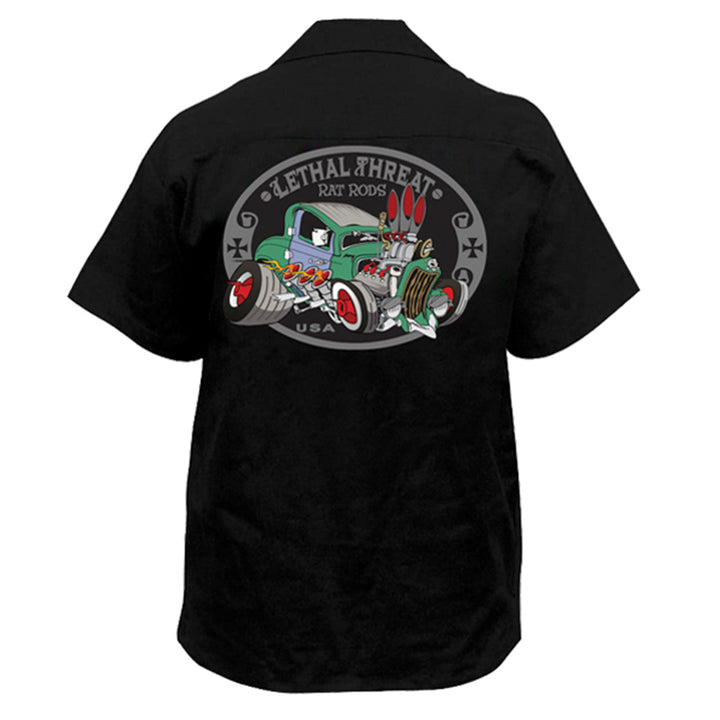 Kustom Kulture Rat Rod Embroidered Work Shirt / Shop Shirt