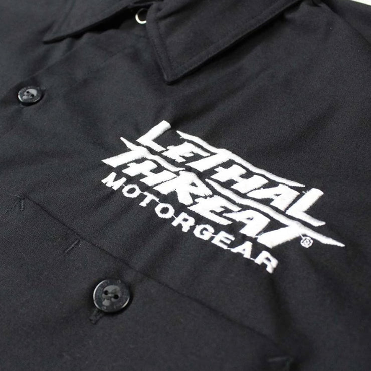 Bikes & Hot Rods Skull Racers Embroidered Work Shirt / Shop Shirt