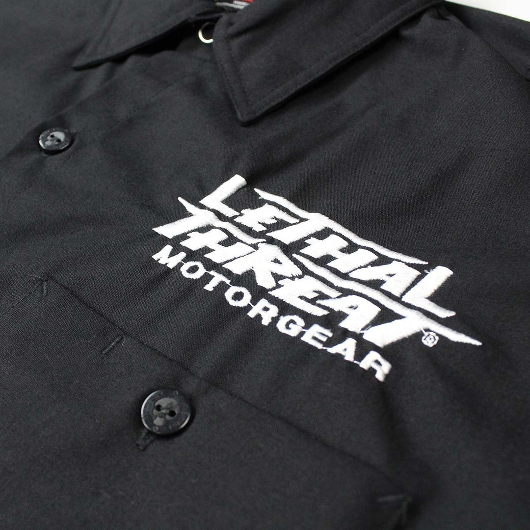 Speed Freak Motorcycle Monster Embroidered Work Shirt / Shop Shirt