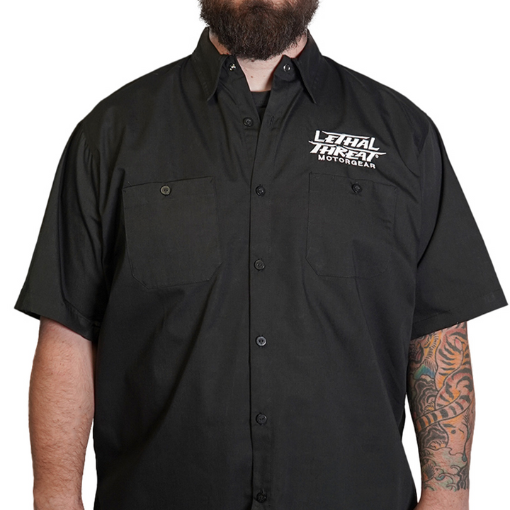 Powerhouse Kustom's Gorilla Embroidered Work Shirt / Shop Shirt