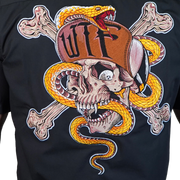 WTF Snake Skull Embroidered Work Shirt / Shop Shirt