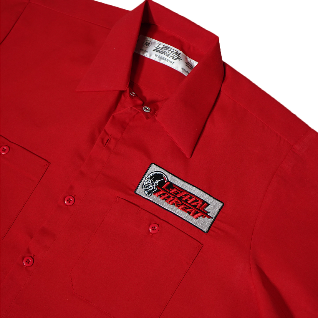 Gettin Fried Motorcycle Printed Work Shirt / Shop Shirt