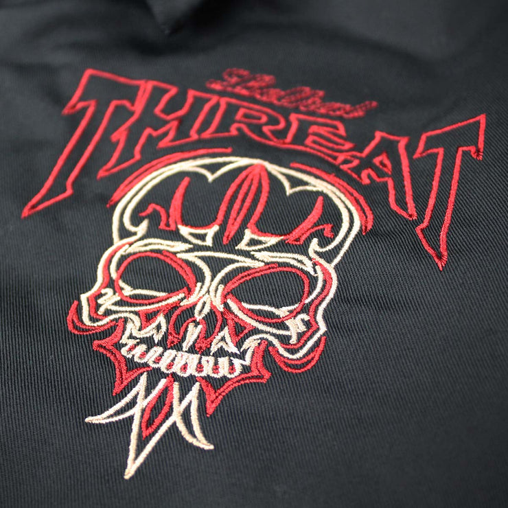 Full Pinstripe Skull Mechanic Jacket