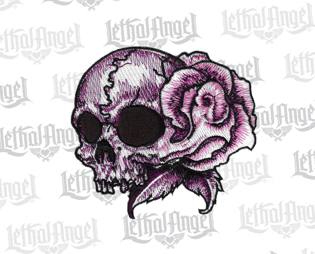 Rose Skull Left Facing Rose Skull Patch