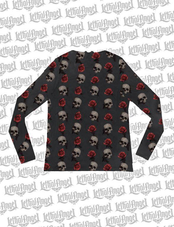 Floating Skulls Sheer Long Sleeve Shirt