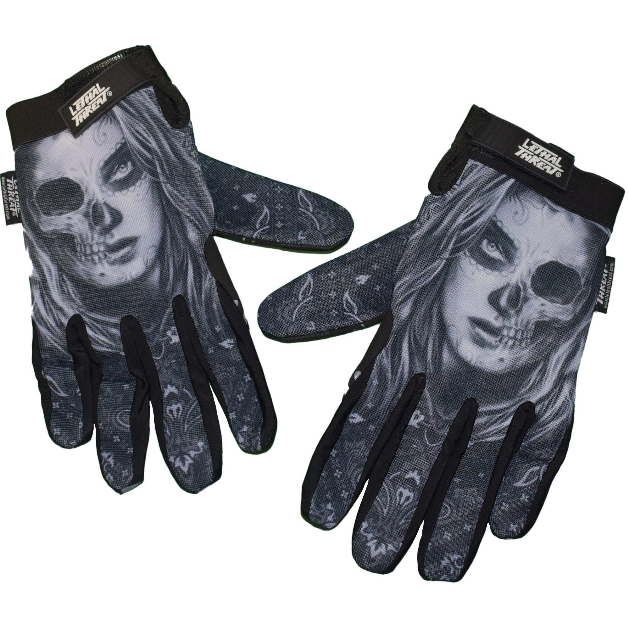 Lady Death Motorcycle Gloves - Lethal Threat Gloves