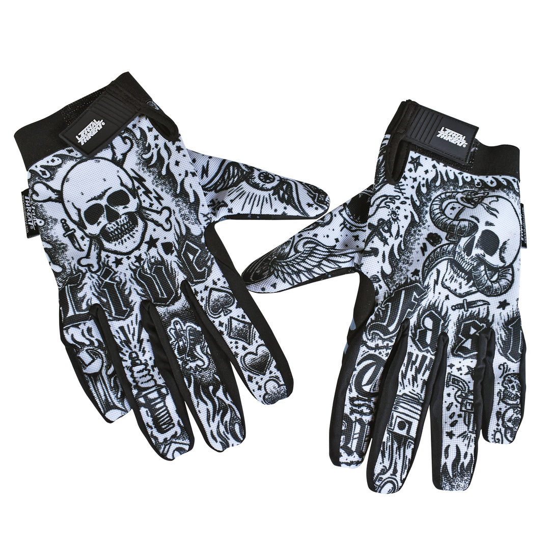 lethal threat handschuhe Lethal Threat Tattoo Gloves - Black/White
