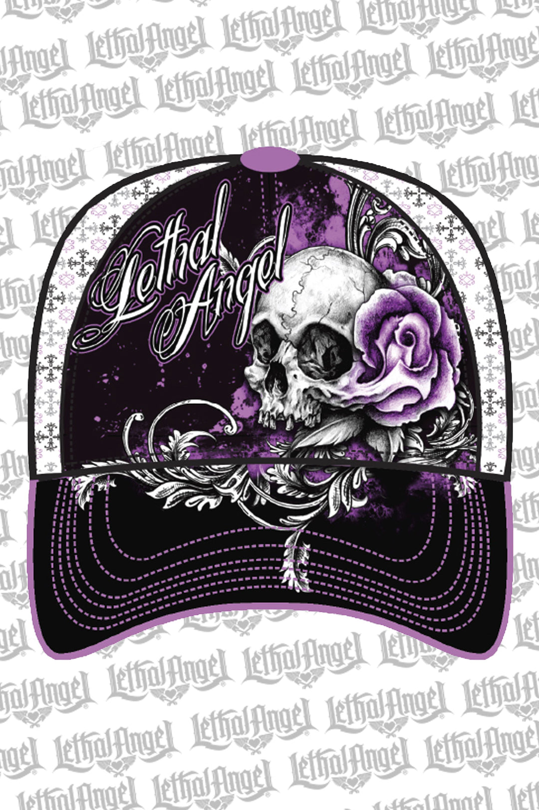 Floral Skull Rose Hat