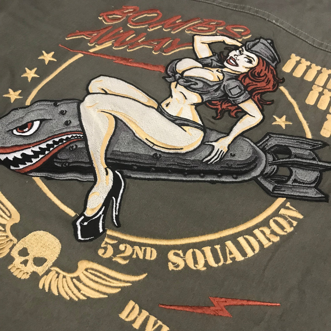 Bombs Away Pin Up Girl Button Down Shirt