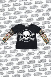 Skull & Bones Kid's Tattoo Sleeve Shirt