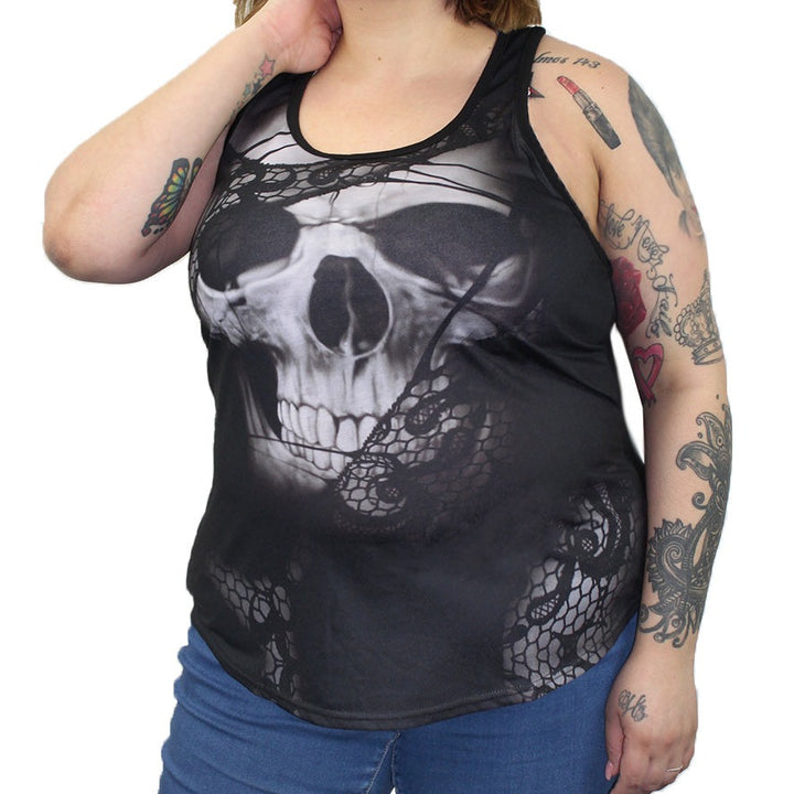 Black Lace Rip Skull Razor