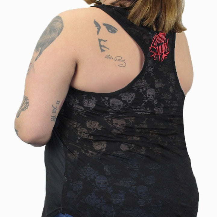 Skull Arm Tattoo Razor Back Tank Top