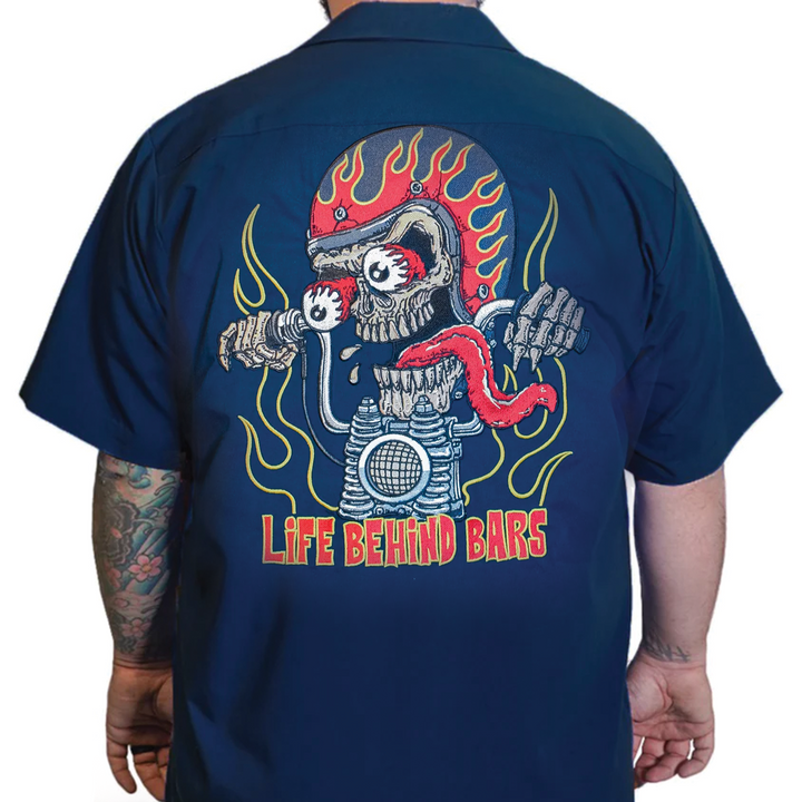 Life Behind Bars Embroidered Work Shirt / Shop Shirt