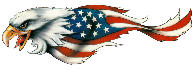 USA Flag Feathered Eagle Left Facing Decal