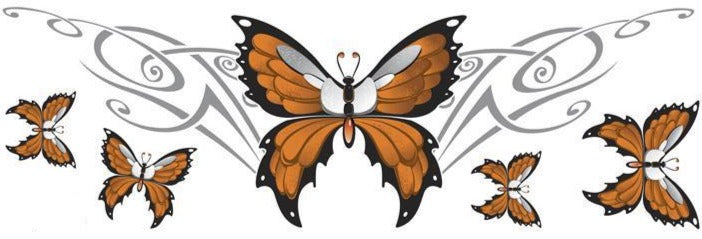 Orange Tribal Butterfly Decal