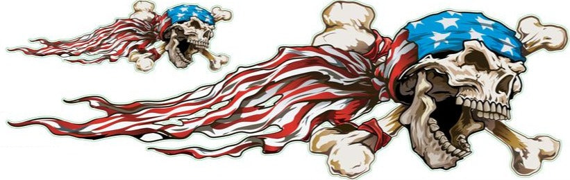 USA Bandana Skull Right Decal