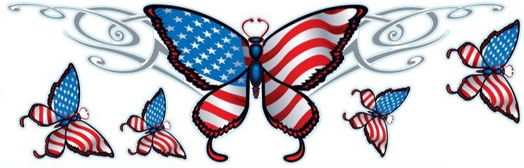 USA Flag Butterfly Decal