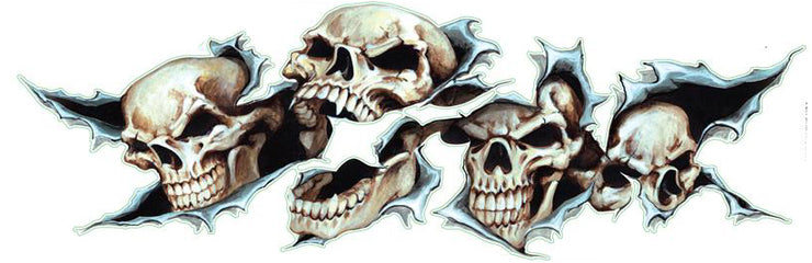 Evil Rip Skull Left Decal