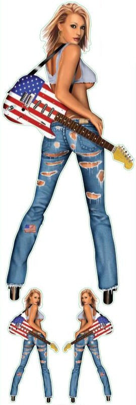 USA Guitar Pin Up Girl Decal