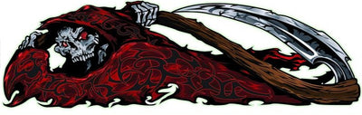 Red Tribal Reaper Left Decal