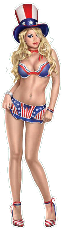 Uncle Sam Pin Up Girl Decal