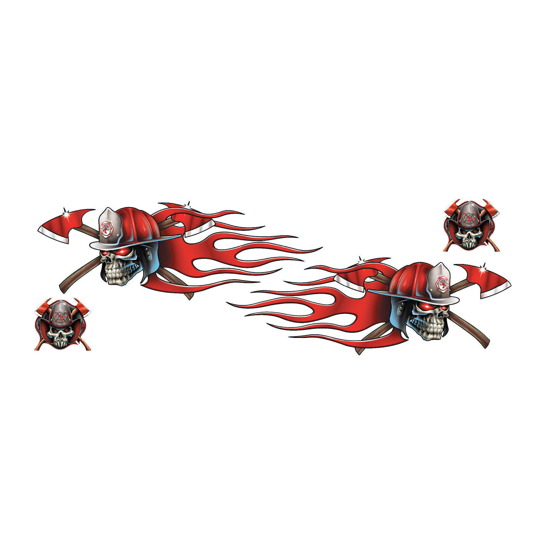 Fireman Skull Left and Right Sticker Decal