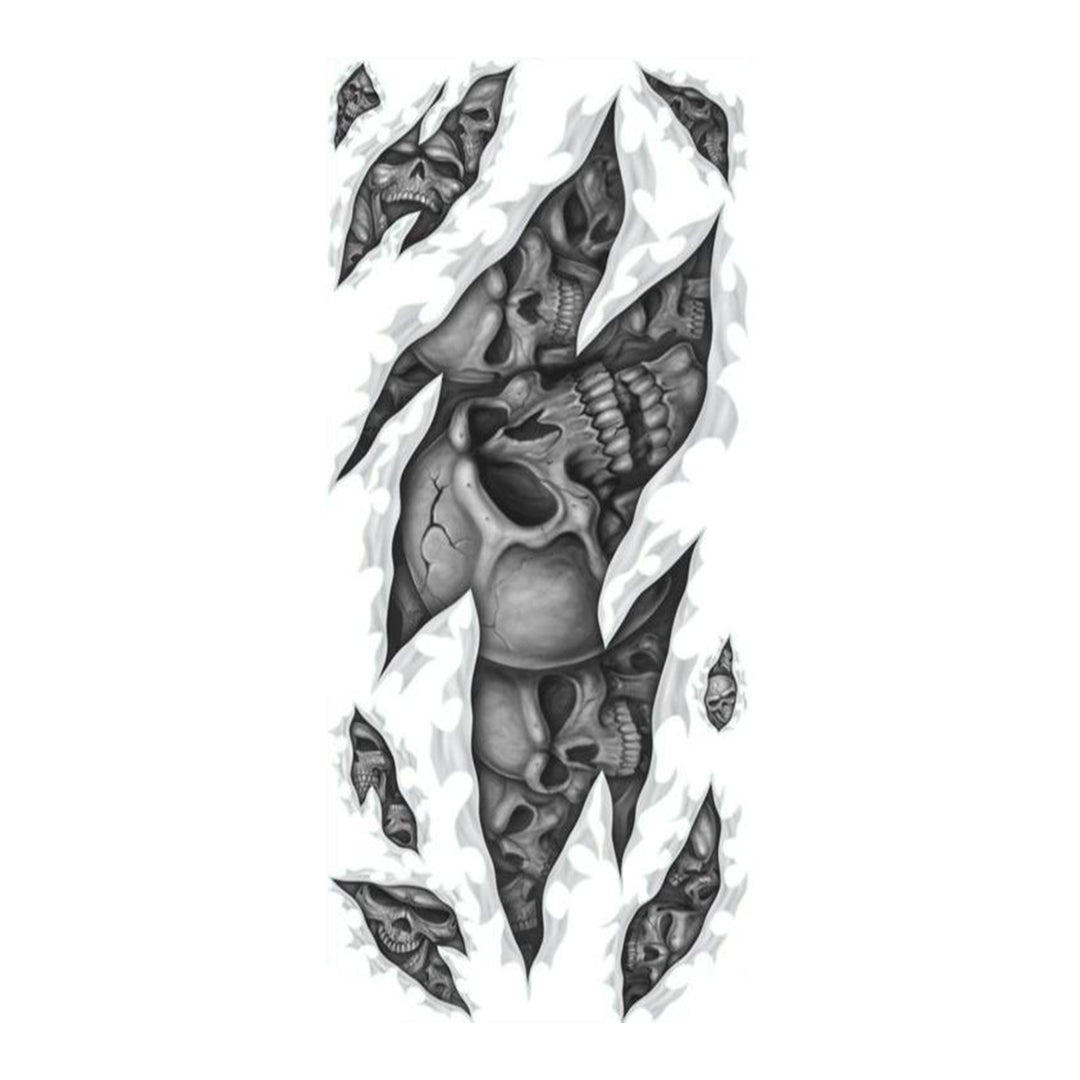 Skull Rip Airbrush Style Right Facing Large Decal