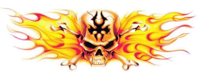 Realistic Fire Skull Decal