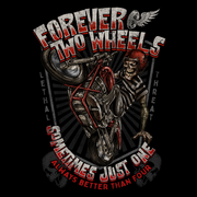 Forever Two Wheels Harley Stunt Rider Men's Black Tee Shirt