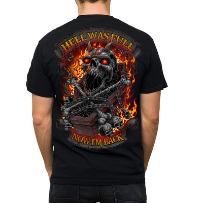 Hell Was Full Skull Black Tee Shirt
