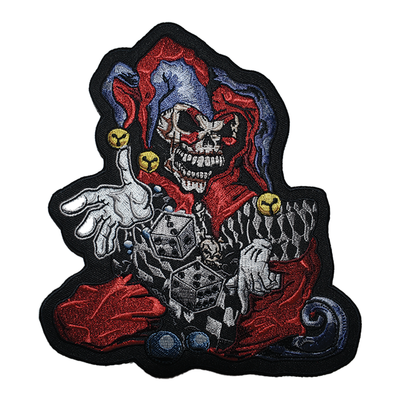 Large Embroidery Patches Flame Skeleton Skull Bull Head Axe Live Free For  Jacket Back Vest Biker Rock Punk Accessories Sew On