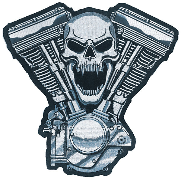 Skull Motor V Twin Embroidered Patch