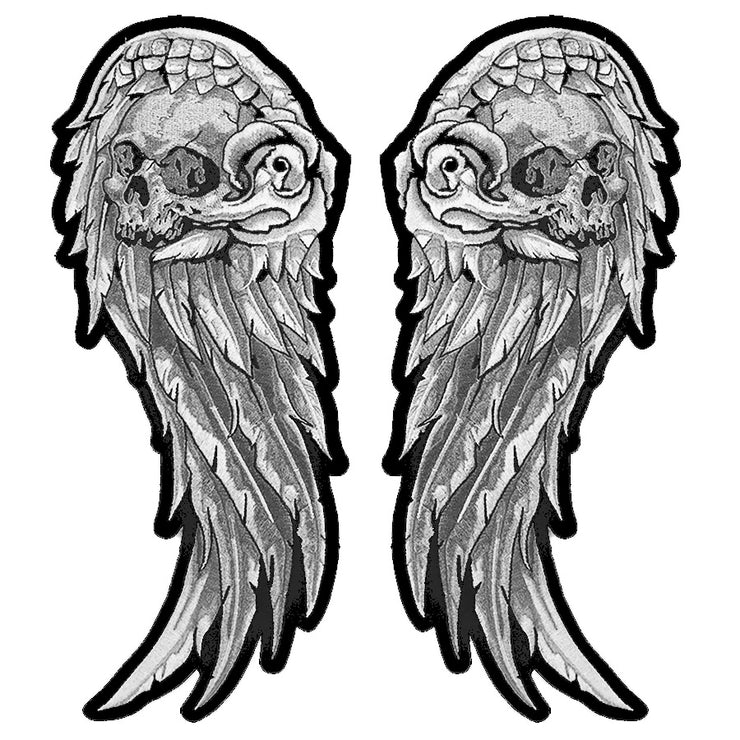 Gray Skull Wing Large Patch