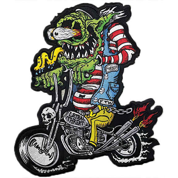 Monster Biker Embroidered Patch