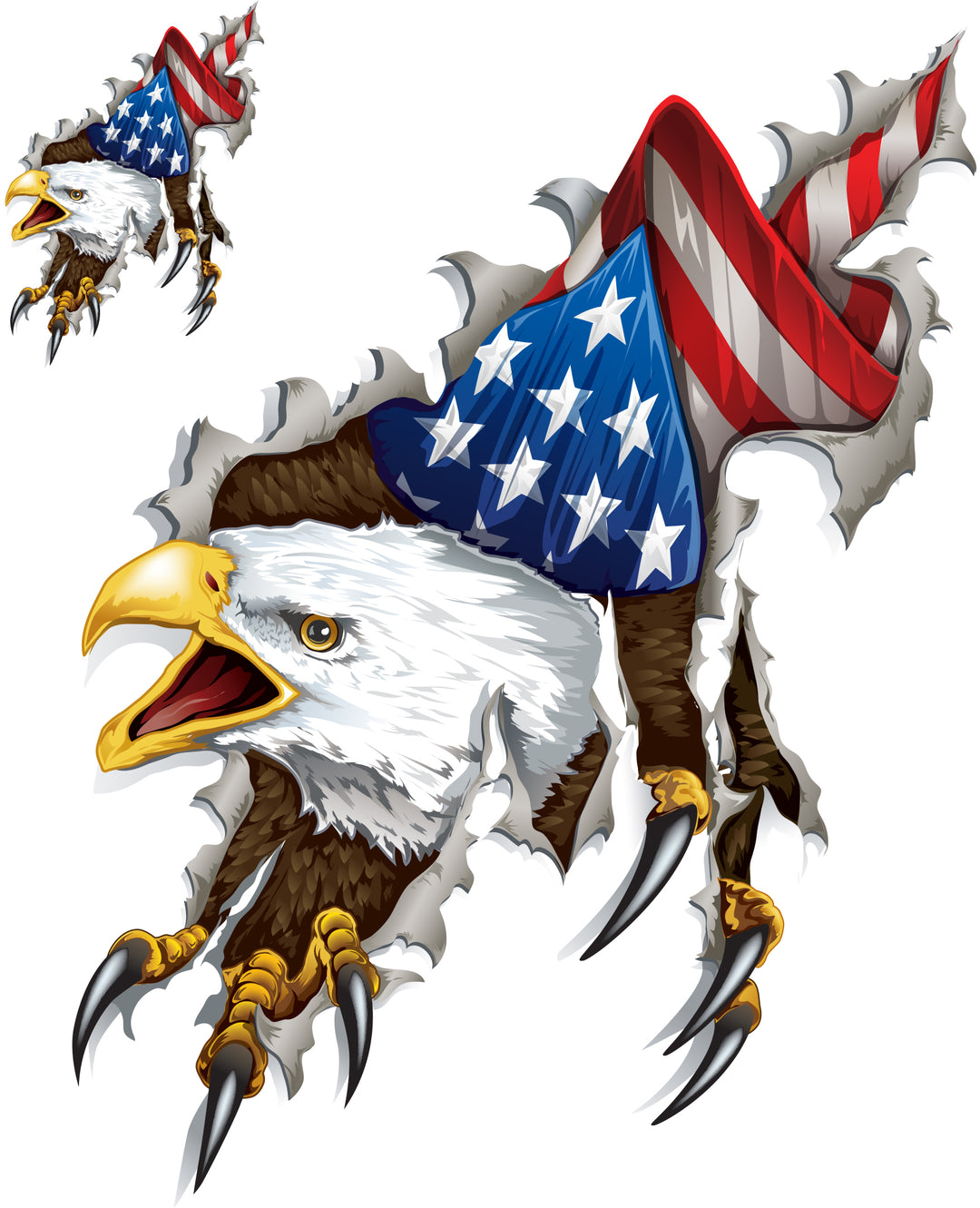 Left & Right Shred Eagle Decal Set