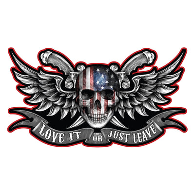 Love it or Leave It USA Skull Decal