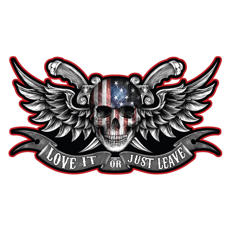 Love it or Leave It USA Skull Decal