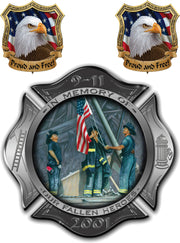In Memory of 9-11 Fireman / Eagle Decal Set