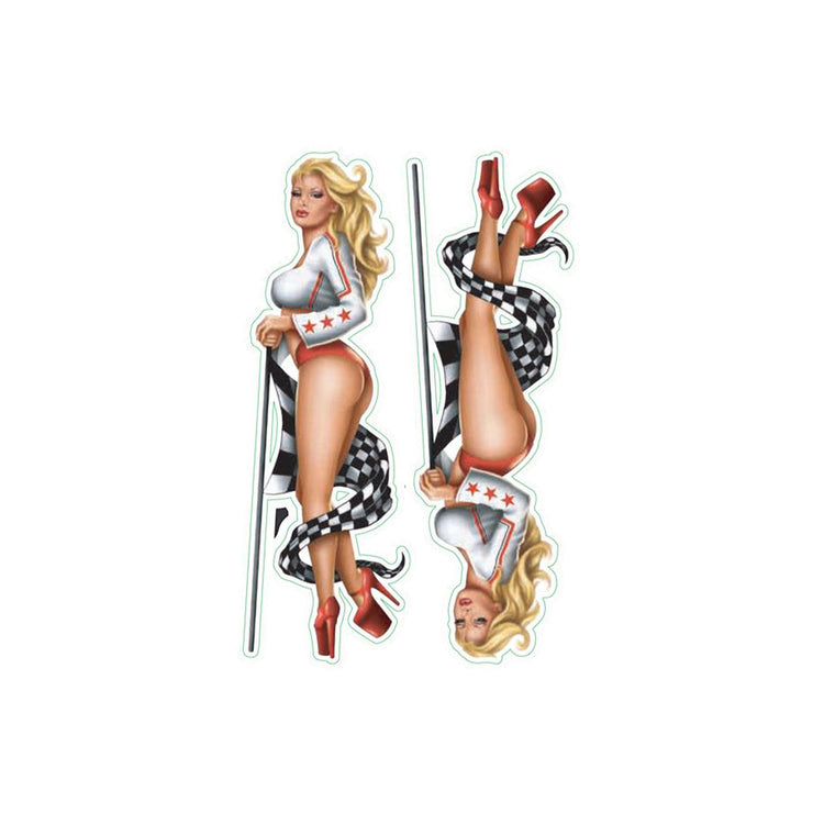 Red Race Babe Sticker Set - Mini Decal