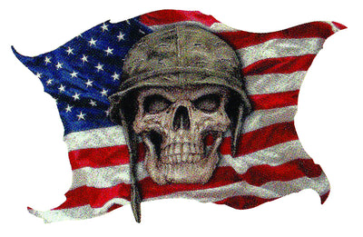USA Flag Army Skull - Mini Decal